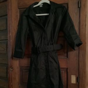Ann Taylor black shirt dress with belt